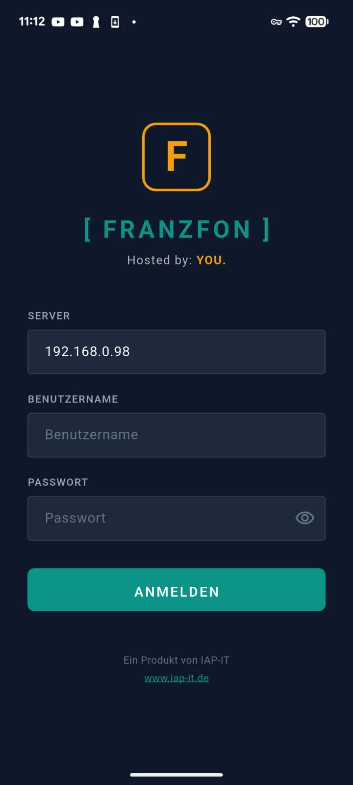 FRANZFON Smartphone App - Anmeldung