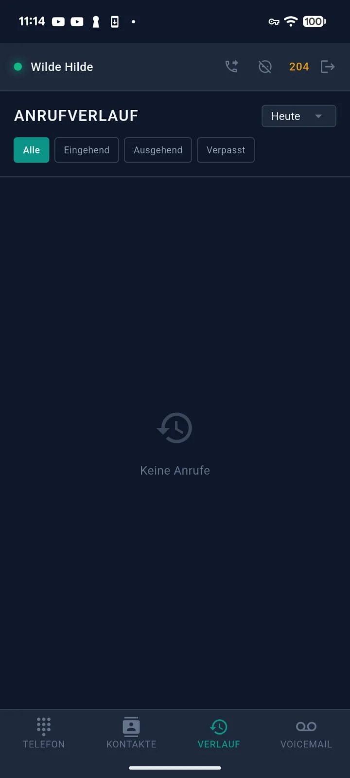 FRANZFON Smartphone App - Anrufverlauf