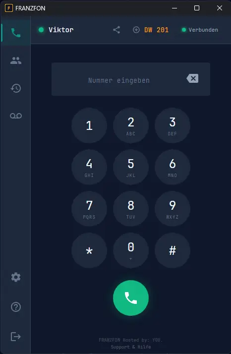 FRANZFON Desktop App - Wähltastatur