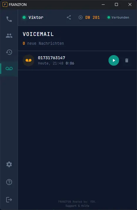 FRANZFON Desktop App - Voicemail